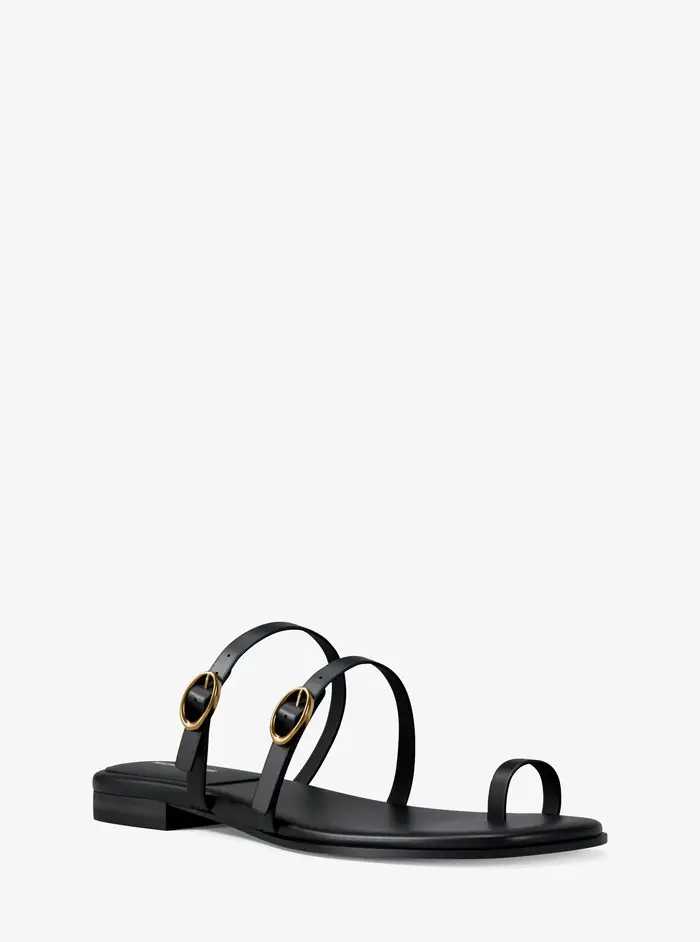 MK Sandalo basso Kya in pelle - Nero - Michael Kors