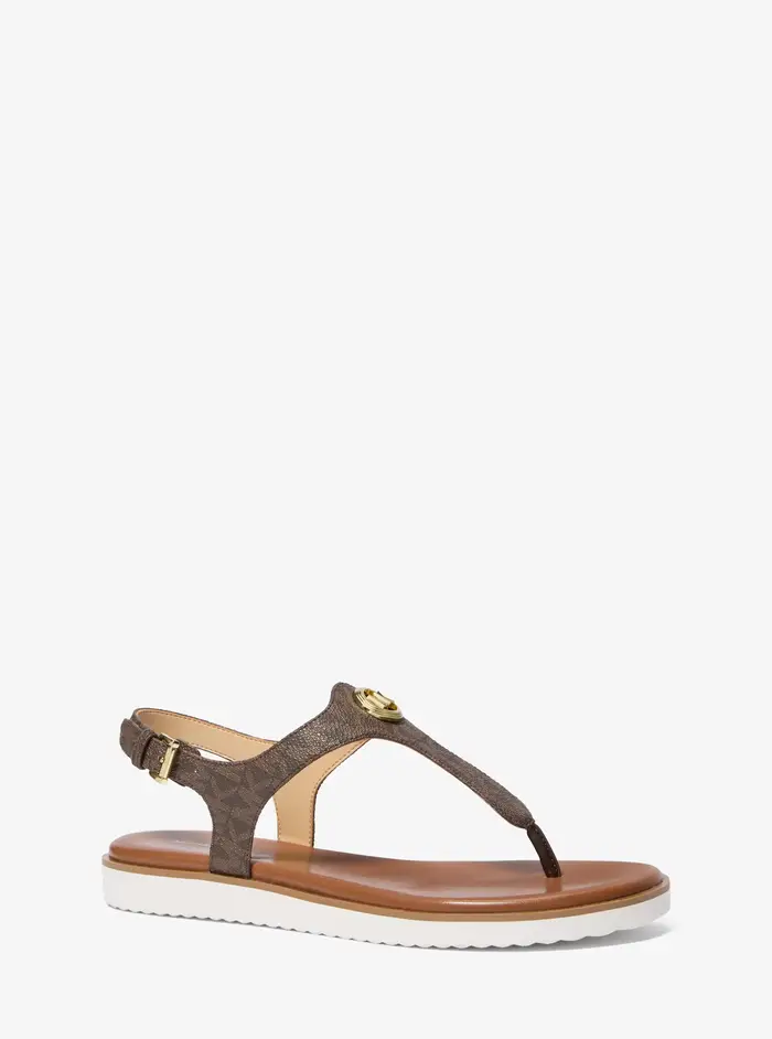MK Sandalo infradito Val con logo - Marrone - Michael Kors