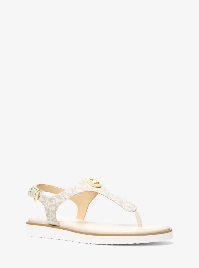 MK Sandalo infradito Val con logo - Naturale - Michael Kors