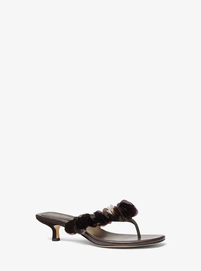MK Sandalo Loretta con paillettes - Marrone - Michael Kors