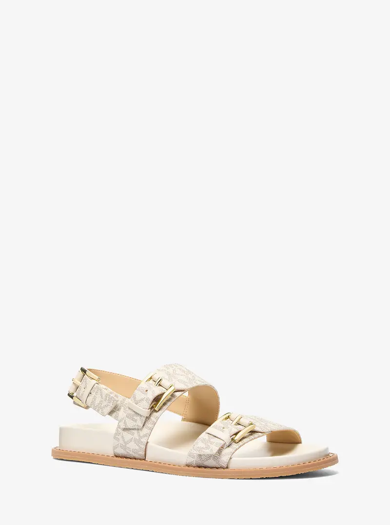 MICHAEL Michael Kors MK Sandalo Nia con stampa logo - Naturale - Michael Kors