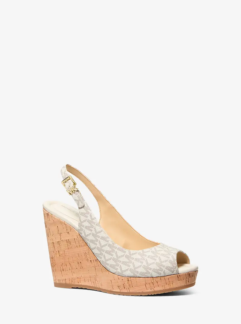 MICHAEL Michael Kors MK Sandalo Rosie con zeppa e stampa logo - Naturale - Michael Kors