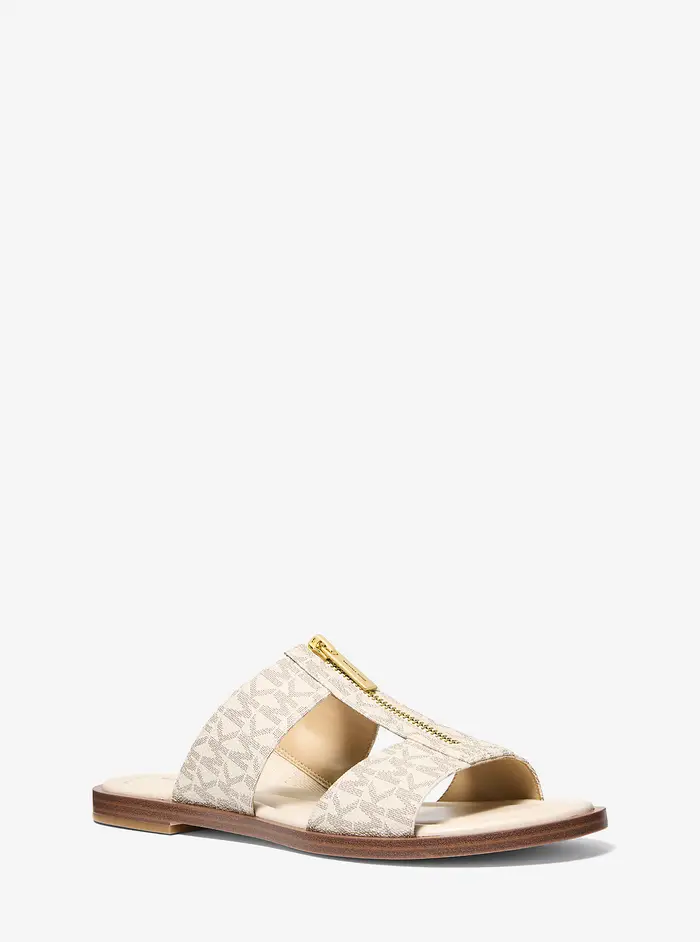 MICHAEL Michael Kors MK Sandalo slide Berley con stampa logo - Naturale - Michael Kors