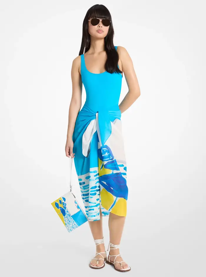 MICHAEL Michael Kors MK Sarong in batista di cotone Michael Kors X Christina Zimpel - Bianco - Michael Kors