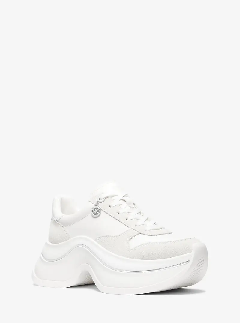 MICHAEL Michael Kors MK Sneaker Arla in pelle e pelle scamosciata - Bianco - Michael Kors