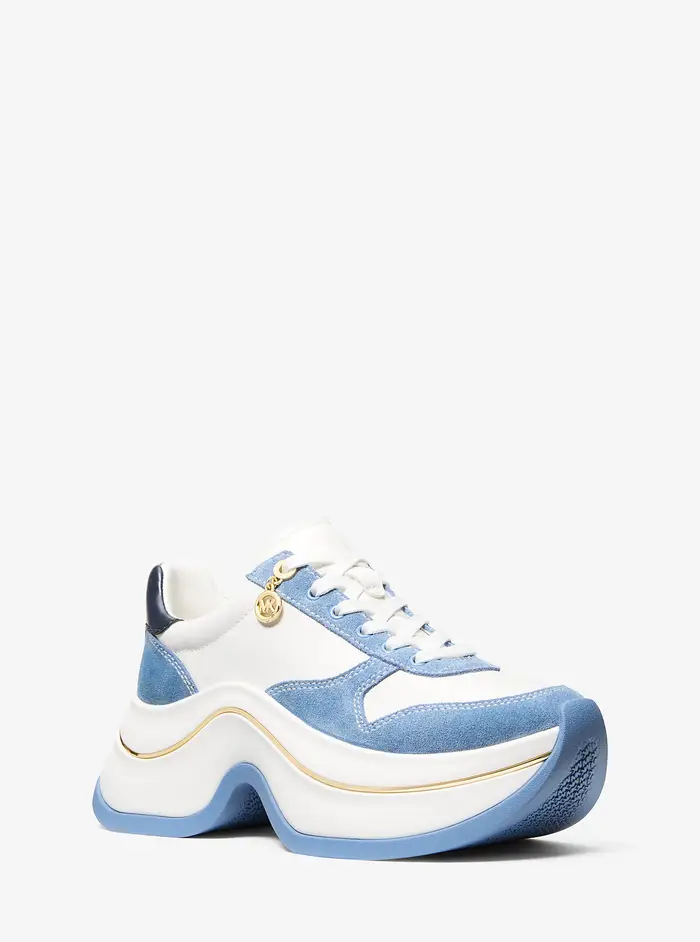 MK Sneaker Arla in pelle e pelle scamosciata - Blu - Michael Kors