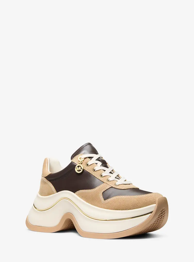 MICHAEL Michael Kors MK Sneaker Arla in pelle e pelle scamosciata - Naturale - Michael Kors