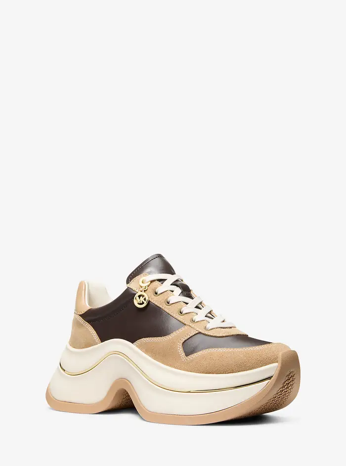 MICHAEL Michael Kors MK Sneaker Arla in pelle e pelle scamosciata - Naturale - Michael Kors
