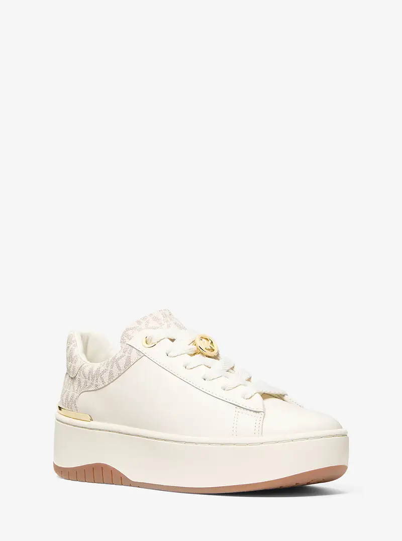 MICHAEL Michael Kors MK Sneaker Dottie in pelle con logo - Naturale - Michael Kors