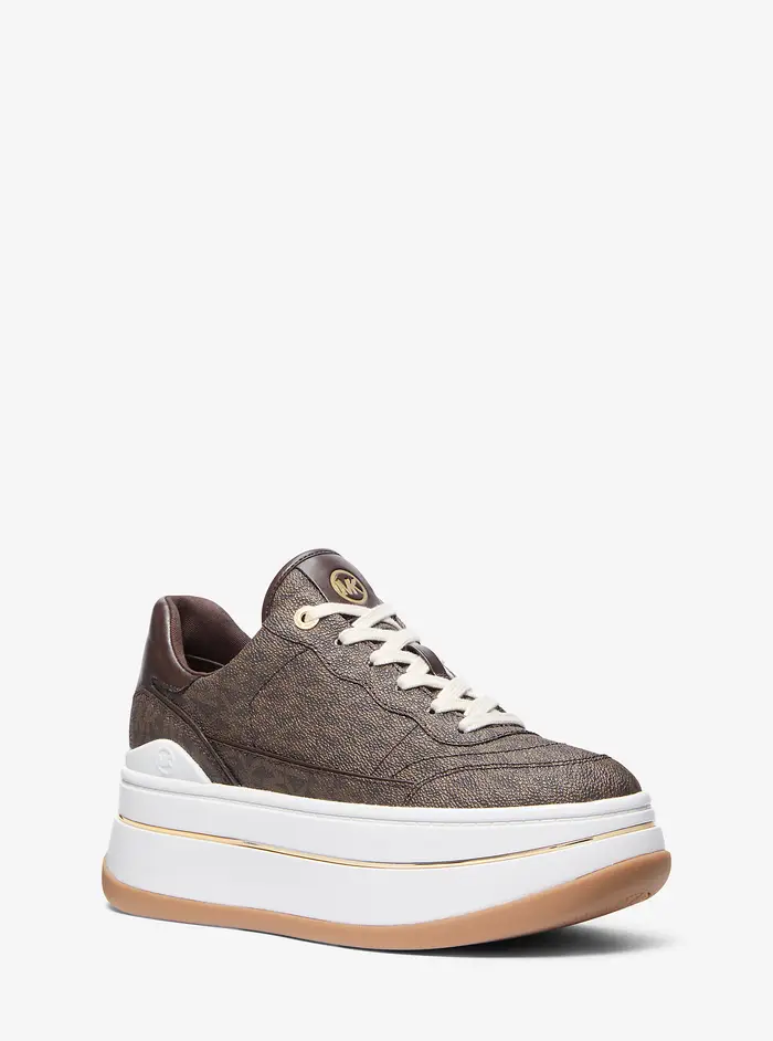MICHAEL Michael Kors MK Sneaker Hayes con logo e plateau - Marrone - Michael Kors