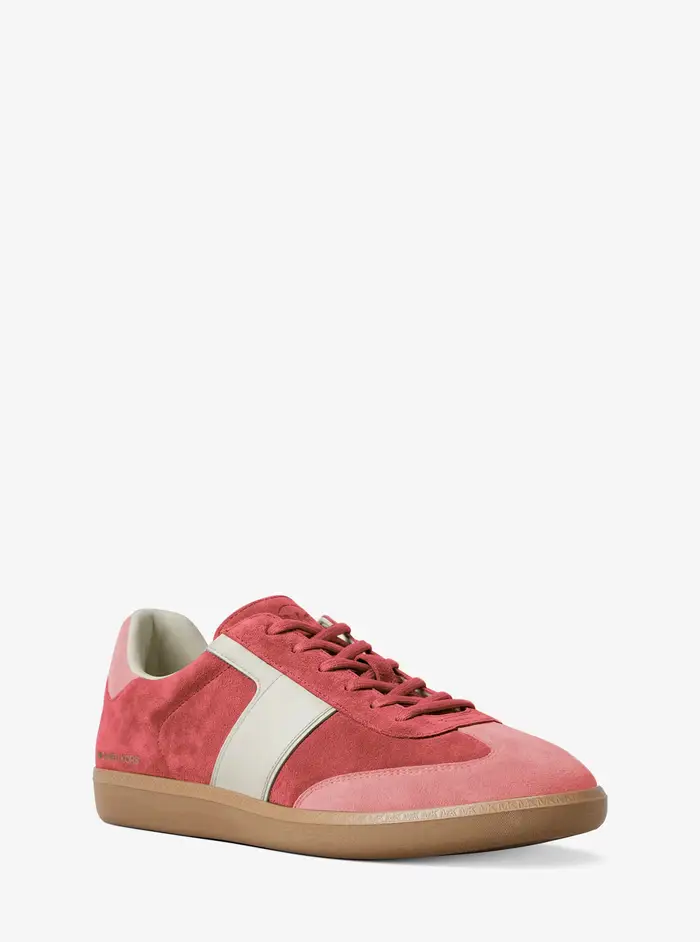 MK Sneaker Jovie in pelle scamosciata color block - Rosa - Michael Kors