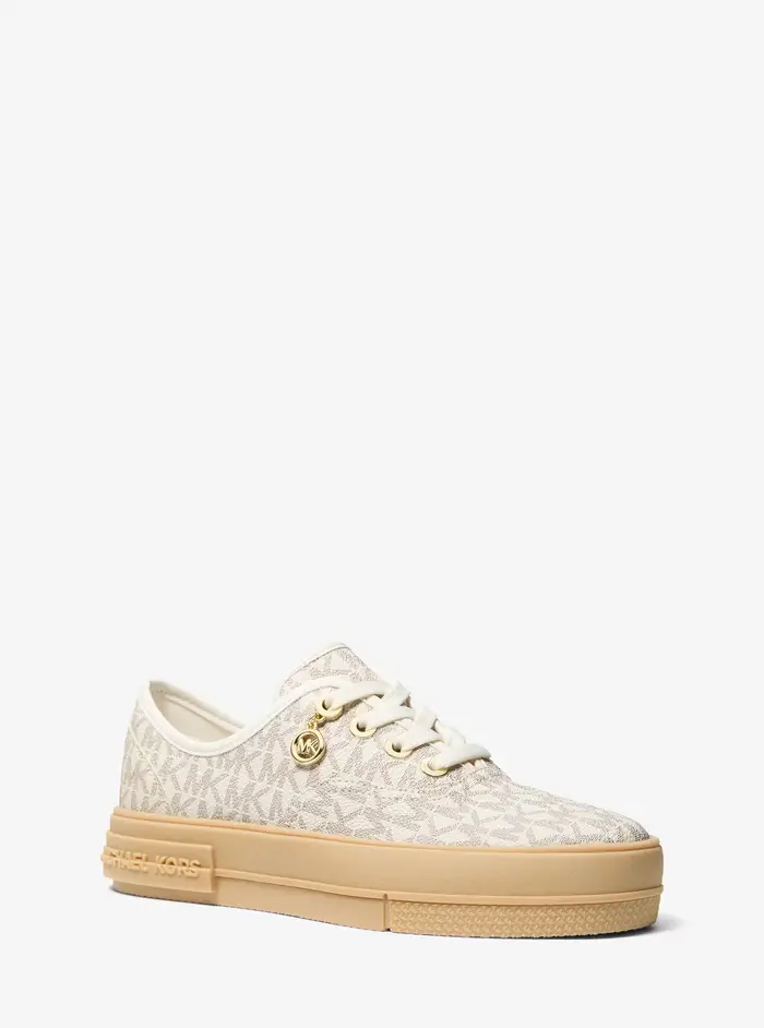 MICHAEL Michael Kors MK Sneaker stringata Lindsey con stampa logo - Naturale - Michael Kors