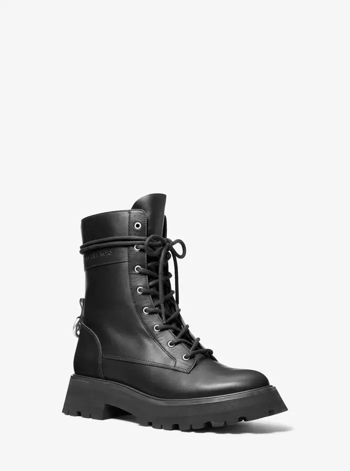 MICHAEL Michael Kors MK Stivale combat Caleb in pelle - Nero - Michael Kors