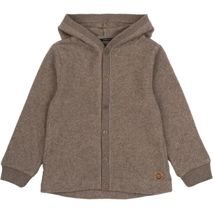 Cardigan in pile con cappuccio per bambino Mikk-Line Marron