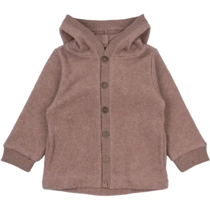 Cardigan in pile con cappuccio per bambino Mikk-Line Rouge