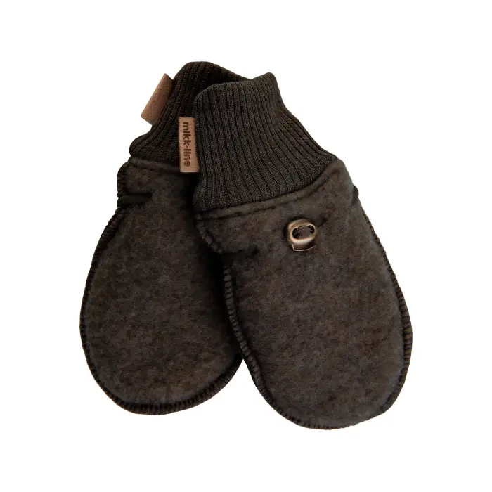 Mikk-Line Mitten in lana per bambini Marron