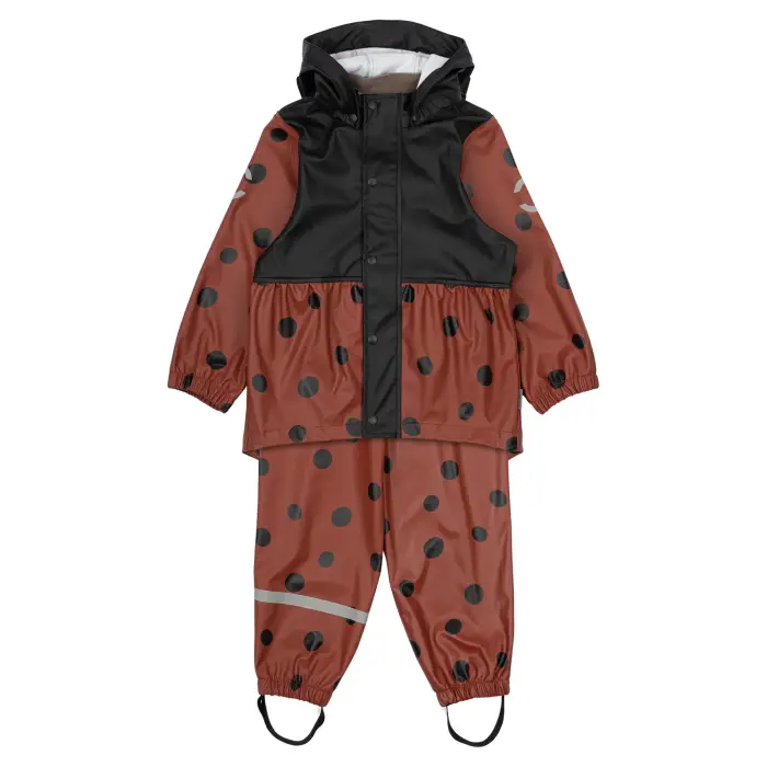 Set di abbigliamento da pioggia per bambina Mikk-Line Ladybug Rouge