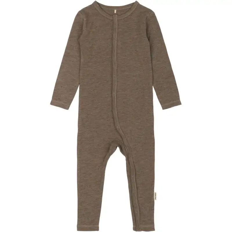 Mikk-Line Tutina a maniche lunghe in lana/bamboo per bebè Gris