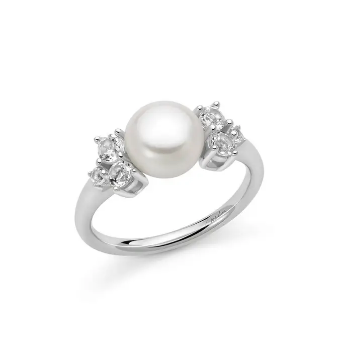 MILUNA Anello Andromeda Con Perla Oriente