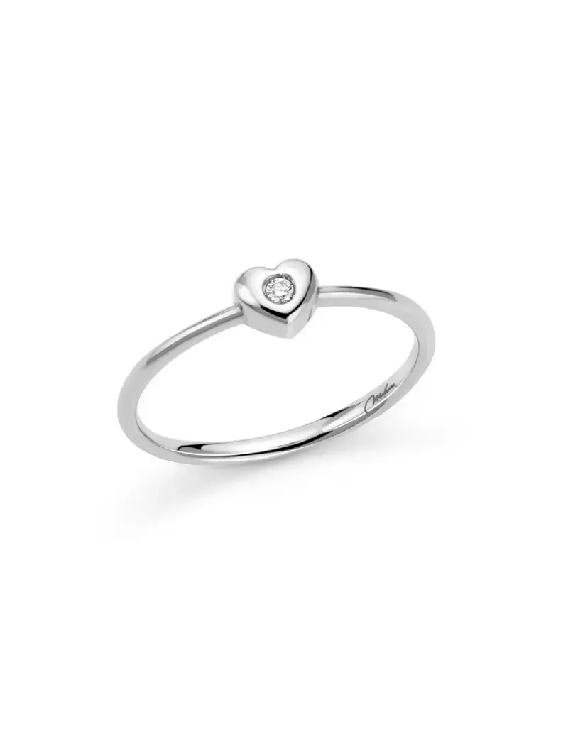 Miluna Anello in oro 9Kt con cuore e diamante al centro LID3678-002X