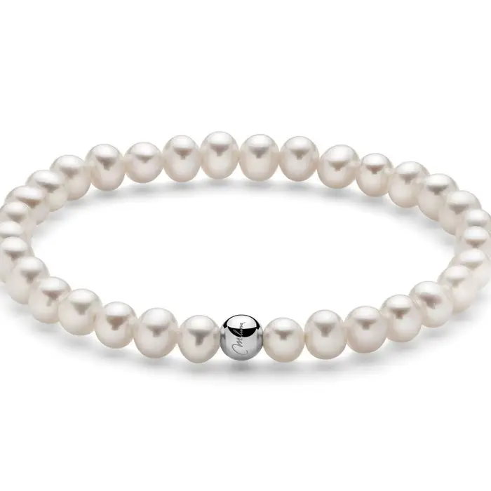 MILUNA Bracciale Di Perle Vere Oriente Con Dettaglio Argento