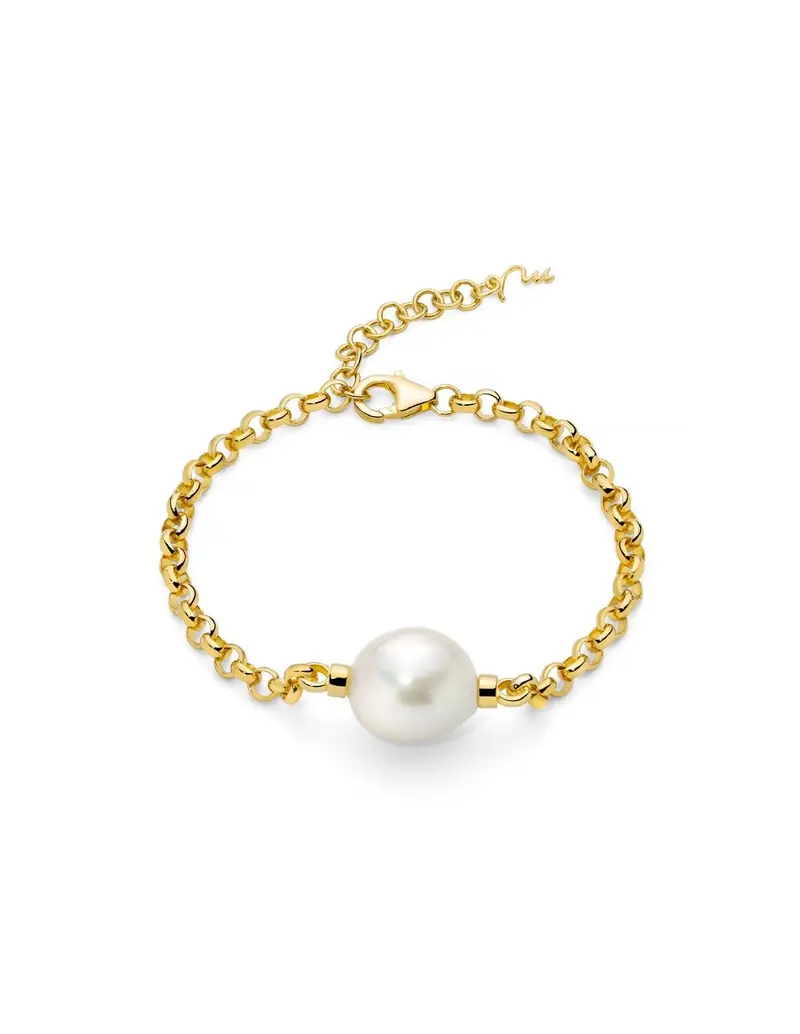 Miluna Bracciale Giochi di Perle PBR3546G con perla in argento 925 placcato oro