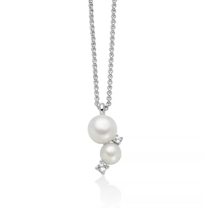 MILUNA Collana Andromeda Con Pendente Perle E Topazi
