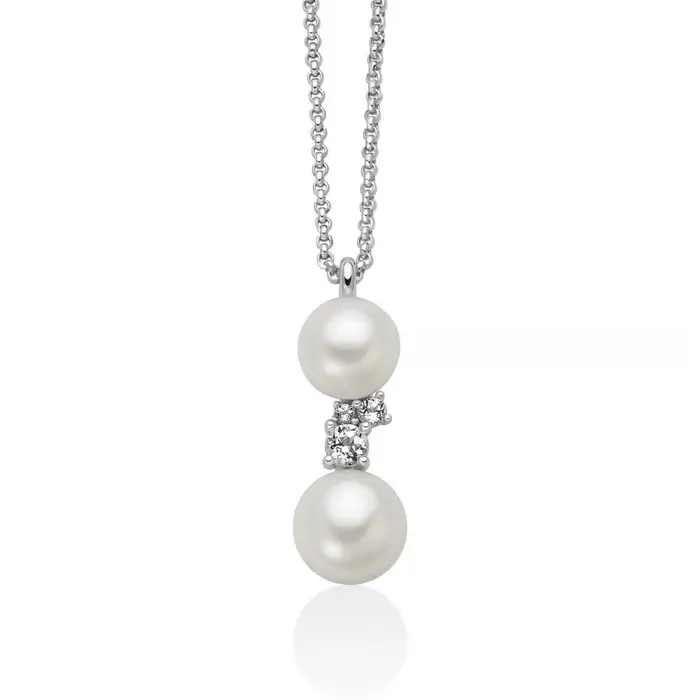 MILUNA Collana Andromeda Con Pendente Perle E Topazi