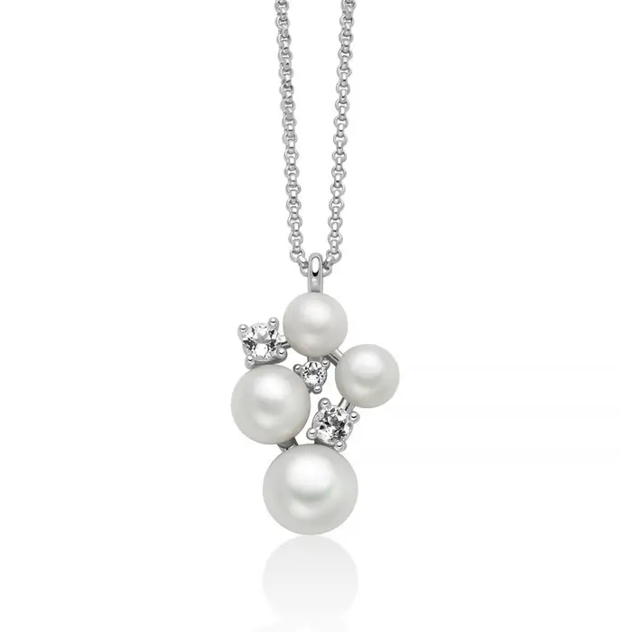 MILUNA Collana Andromeda Con Pendente - Perle E Topazi