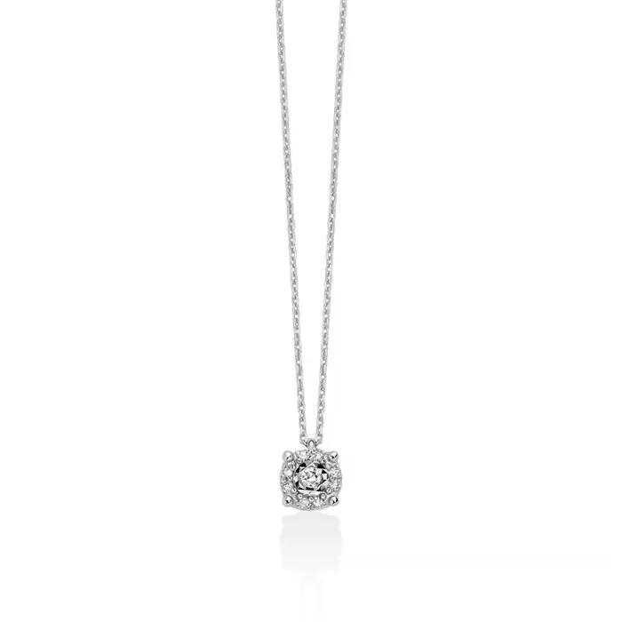 MILUNA Collana Con Pendente Di Diamanti Incastonati In Oro Bianco 375