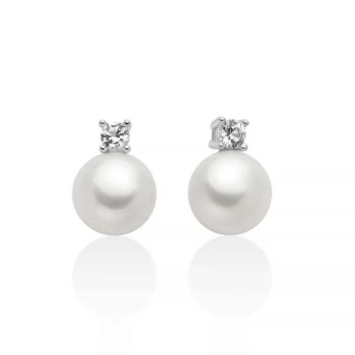 MILUNA Orecchini Eva In Argento Con Perla Oriente