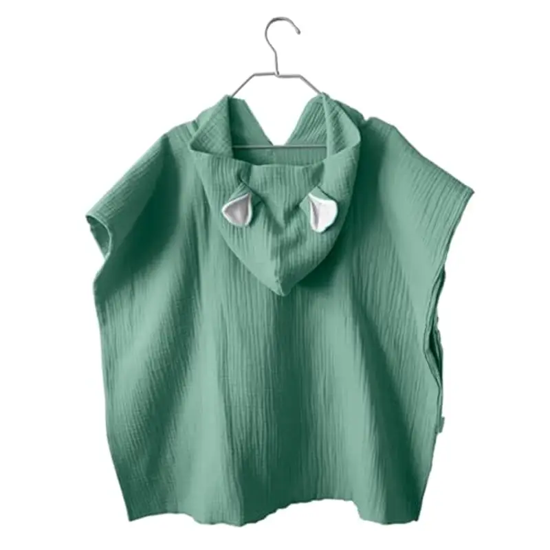 MIMUSELINA Poncho Asciugamano per Bambini – Accappatoio Neonato in Mussola – Poncho Leggero e Assorbente, Asciugatura Rapida – Poncho Mare