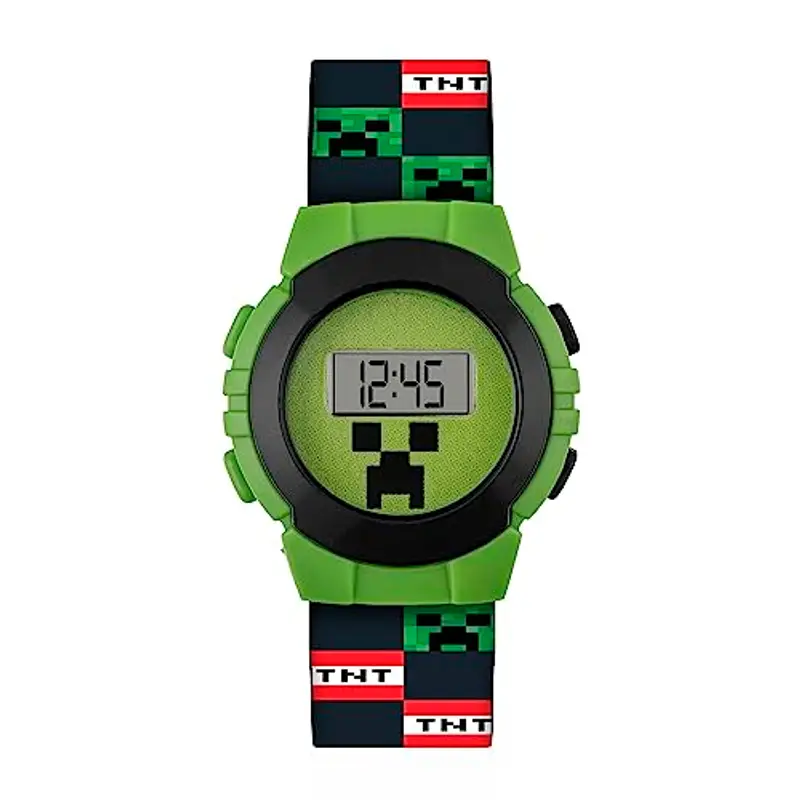 MINECRAFT Orologio Digitale al Quarzo Ragazzo con Cinturino in Plastica MIN4223 AMZ