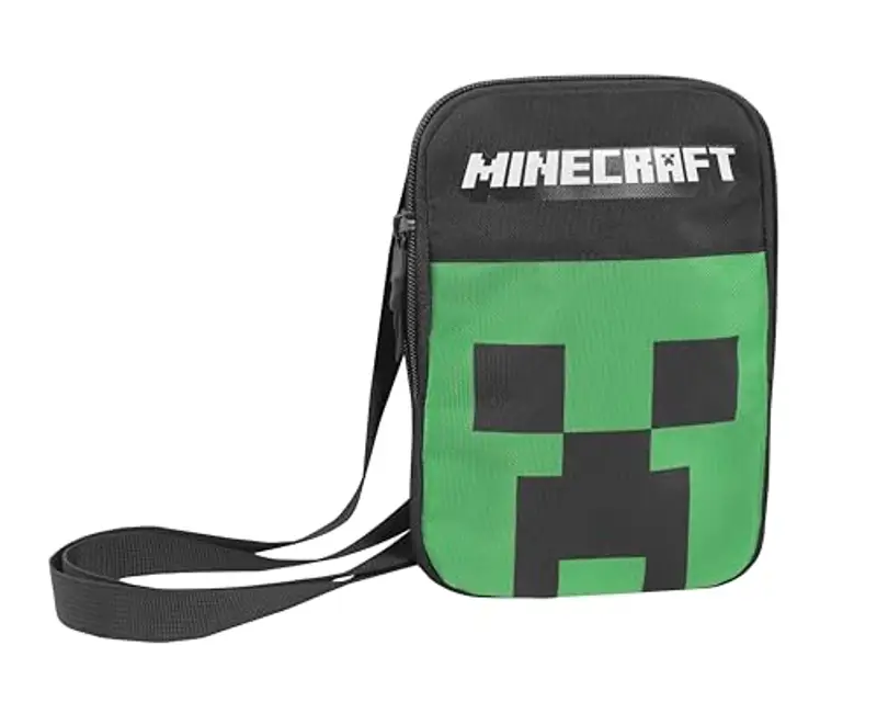 Franco Cosimo Panini MINECRAFT - Tracolla Regolabile Con Chiusura A Zip, Ideale Per Il Tempo Libero, Tasca Frontale Con Zip, Cm 22x5x13H