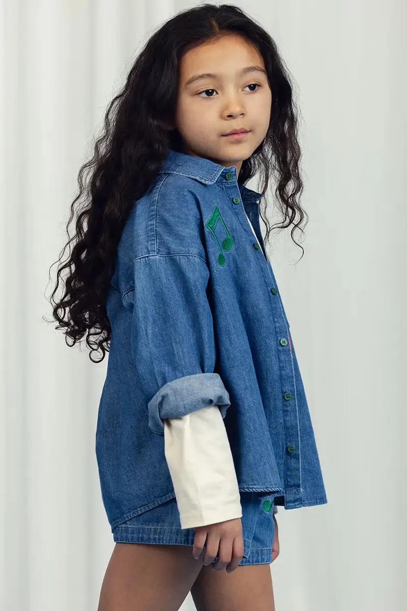 Mini Rodini camicia jeans bambino/a Note colore blu 2522014760