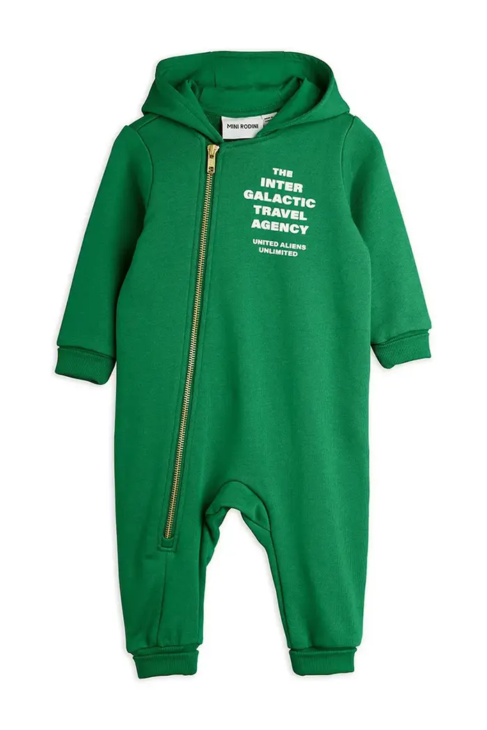 Mini Rodini tuta neonato in lana Travel agency Verde