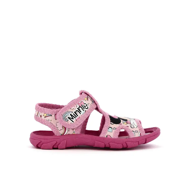 MINNIE Sandali rosa stampa cartoon con velcro e gabbietta