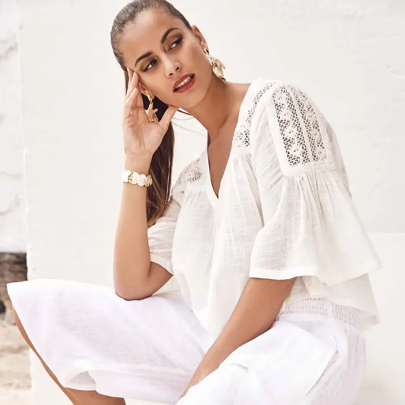 Miradonna BLUSA CON RICAMI LISA | Colore Bianco