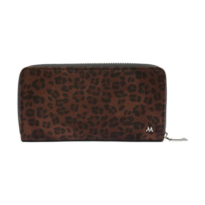 Misako Portafoglio Leo portamonete grande animal print ed Marrone