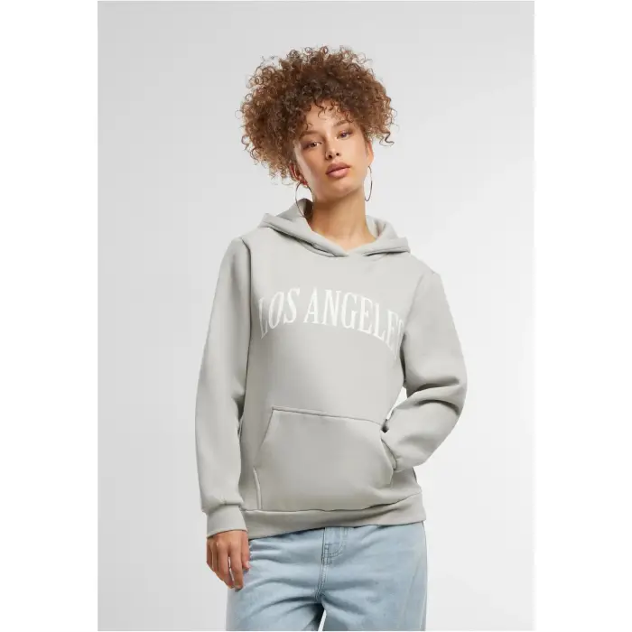 Miss Tee Felpa con cappuccio da donna Los Angeles Gris
