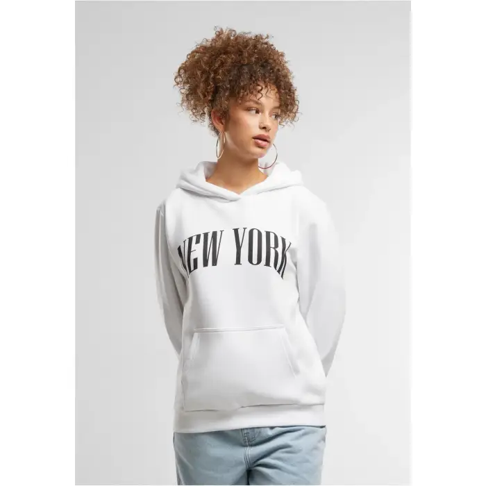 Miss Tee Felpa con cappuccio da donna New York Blanc