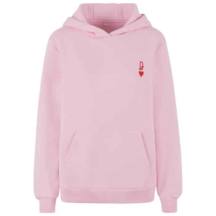 Felpa con cappuccio morbida donna Miss Tee Queen Card EMB