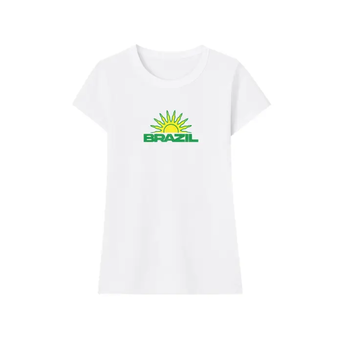 Miss Tee T-shirt da donna Brazil Vibes Stretch Blanc