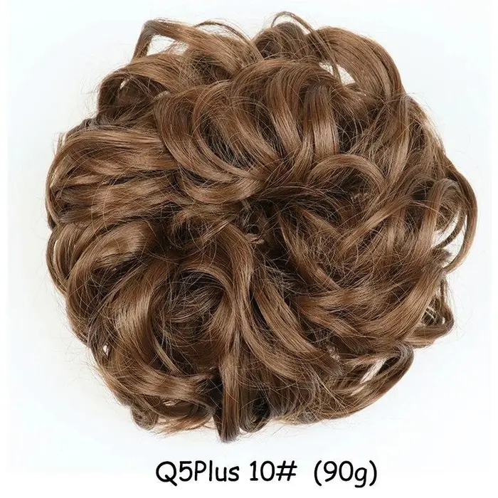 Donna Chignon disordinato Ciambella Chignon Capelli finti Chignon elastico Parrucchino in fibra sintetica Grigio Nero Marrone Colore