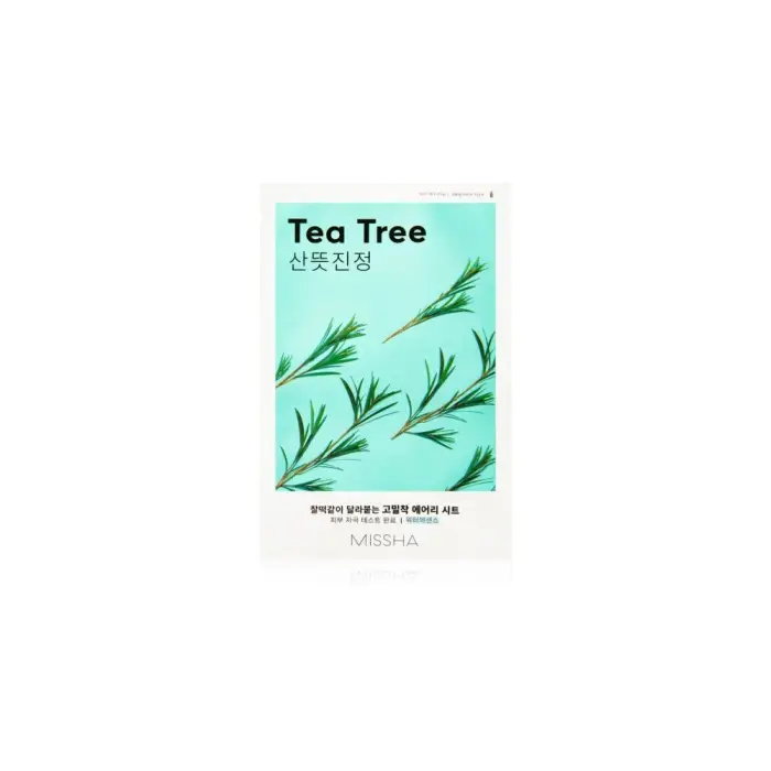 Missha Airy Fit Tea Tree maschera in tessuto detergente e rinfrescante per pelli sensibili 19 g