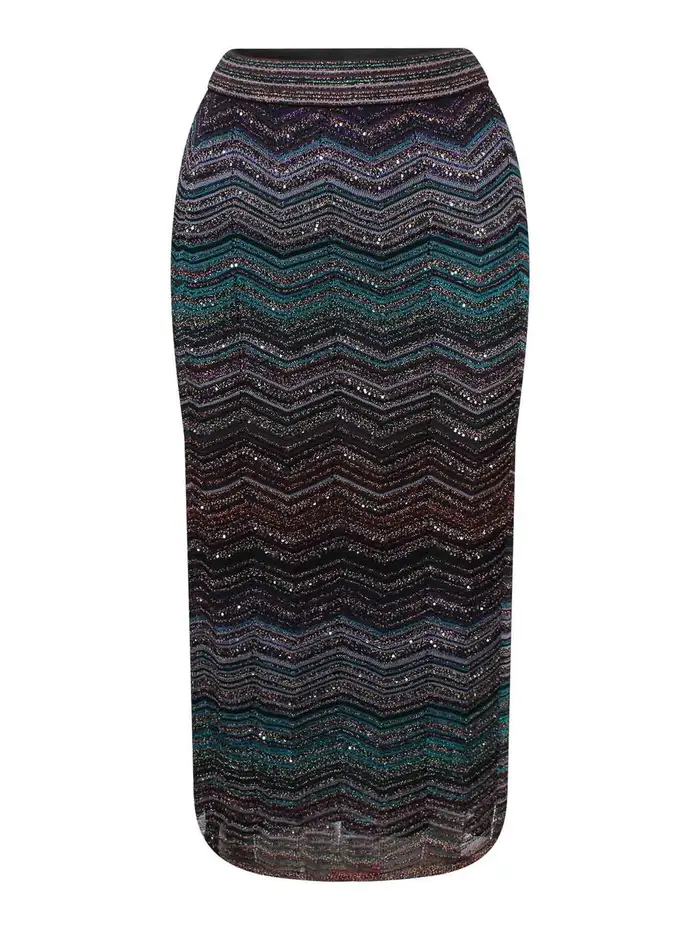 Missoni Gonna midi a tubo in viscosa lam Multicolore