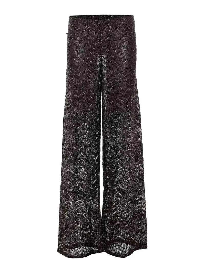 Missoni Pantaloni con paillettes marrone scuro