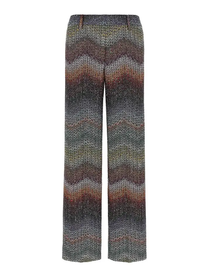 Pantaloni in viscosa Lam Zigzag Multicolore