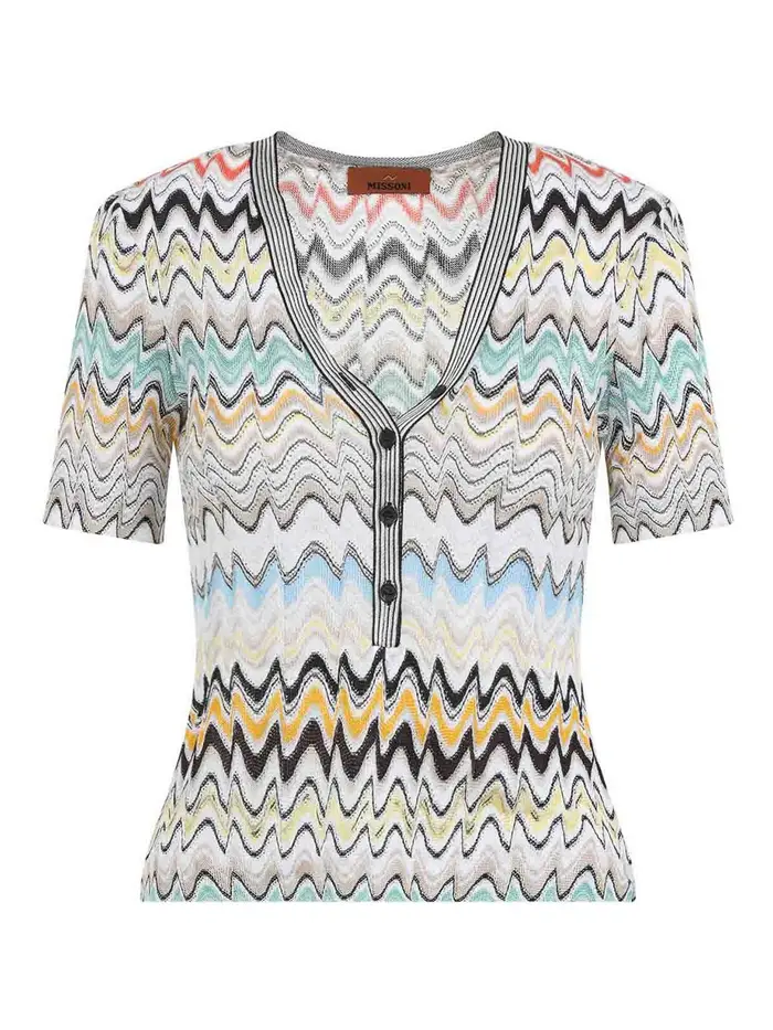 Missoni Parte superiore lavorata a maglia Blu