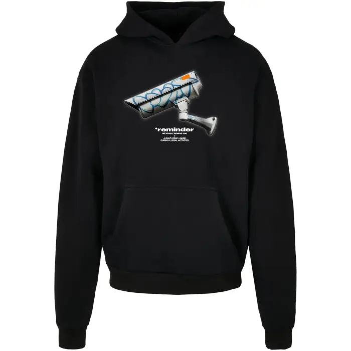 Felpa oversize con cappuccio Mister Tee CCTV Ultraheavy Noir